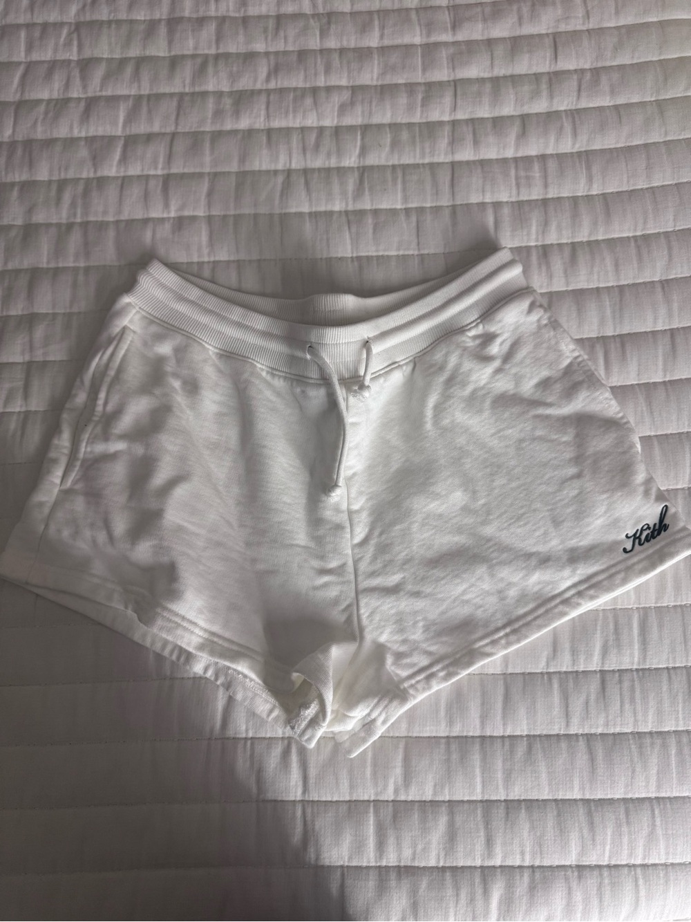Kith White Women's Terry Drawstring Athletic Shorts